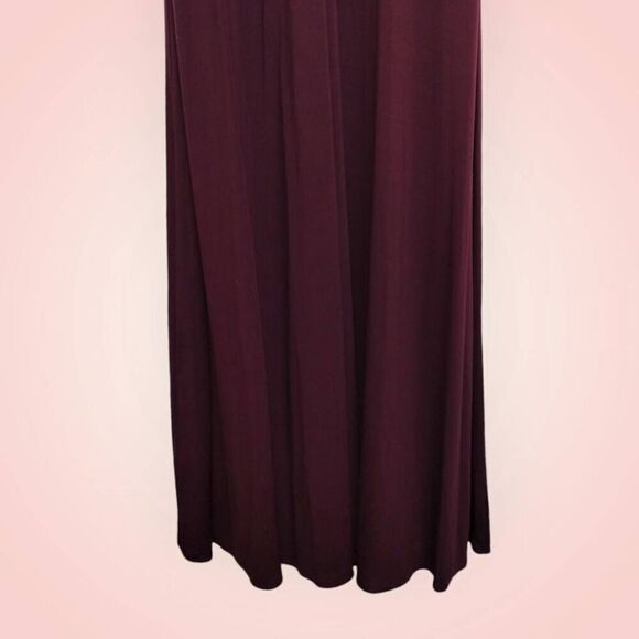Laundry Shelli Segal Gown Sz 6 Burgundy Strappy Low Back Jersey Knit Swiftie - Picture 8 of 13